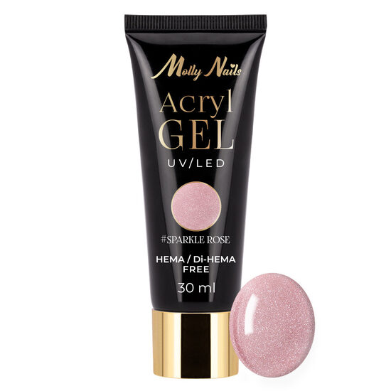 Poligēls/Akrigēls, HEMA FREE, Molly Nails, Sparkle Rose, 30 ml